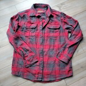 Red and Black Plaid Button-Up Shirt